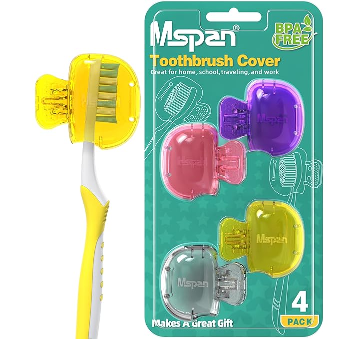 Mspan Toothbrush Head Cover Cap: Tooth Brush Protector Clip Compatible by Mspan