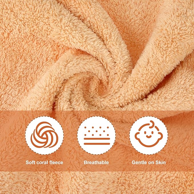 Syhood 12 Pieces Face Wash Cloth 12 x 12 in Makeup Remover Cloths Towel Coral - Image 5