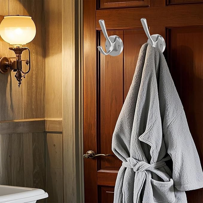 Brushed Nickel Wall Hooks Towel Hooks, 2 Pack Coat Robe Hook Heavy Duty - Image 4