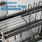 Over The Sink Dish Drying Rack, 3 Tier Adjustable Length Full Stainless Steel - Image 4