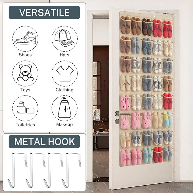 40-Pocket Over the Door Shoe Organizer - Image 2