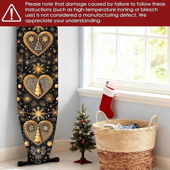 Nuxovilar Ironing Board Covers Golden Heart Winter Trees Pattern Polyester - Image 6
