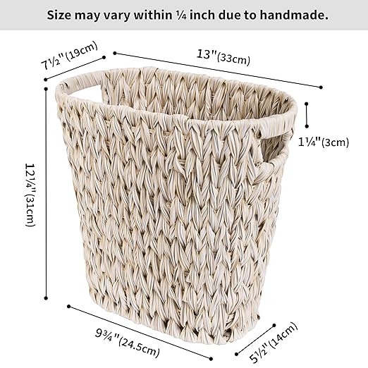 GRANNY SAYS Wicker Trash Can, Waterproof Bathroom Trash Can, Wicker Waste Basket - Image 6
