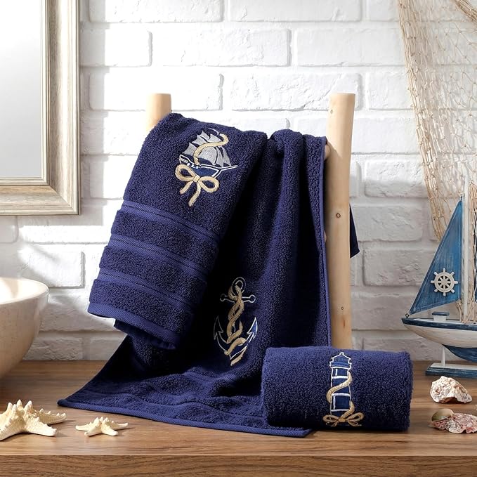 3 Pack Coastal Nautical Hand Towels - Image 5