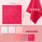 Syhood 12 Pieces Face Wash Cloth 12 x 12 in Makeup Remover Cloths Towel Coral - Image 3