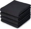 BOOMIBOO 4-Pack Dish Towels, 100% Cotton Waffle Weave, Ultra Soft Absorbent by BOOMIBOO