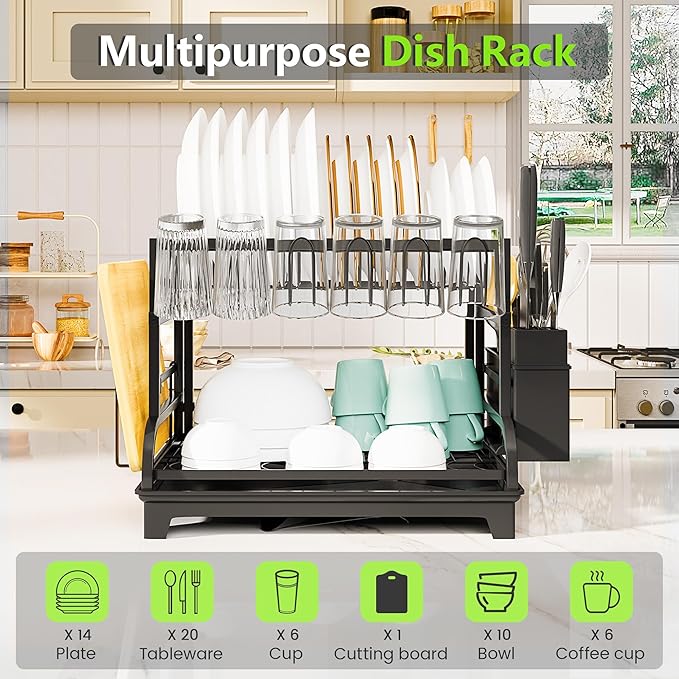 2-Tier Foldable Dish Drying Rack - Image 3