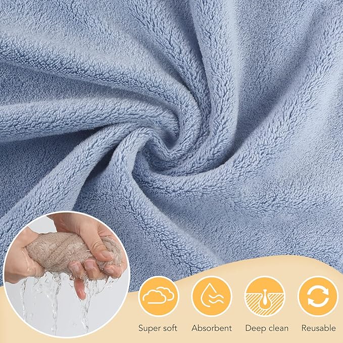 SUNLAND Microfiber Face Cloth Reusable Makeup Remover Facial Cleansing Towel - Image 8