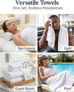 LANE LINEN 100% Cotton Bathroom Towel Set of 24 - Image 6