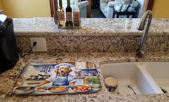 Caroline's Treasures DAC6257DDM Golden Retriever The Chef Dish Drying Mat - Image 2