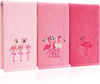 3 Pack Pink Flamingo Hand Towels by Hahafelt