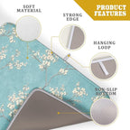 Teal Turquoise Dish Drying Mat for Kitchen Counter Spring Floral Drying Mat 18 - Image 4