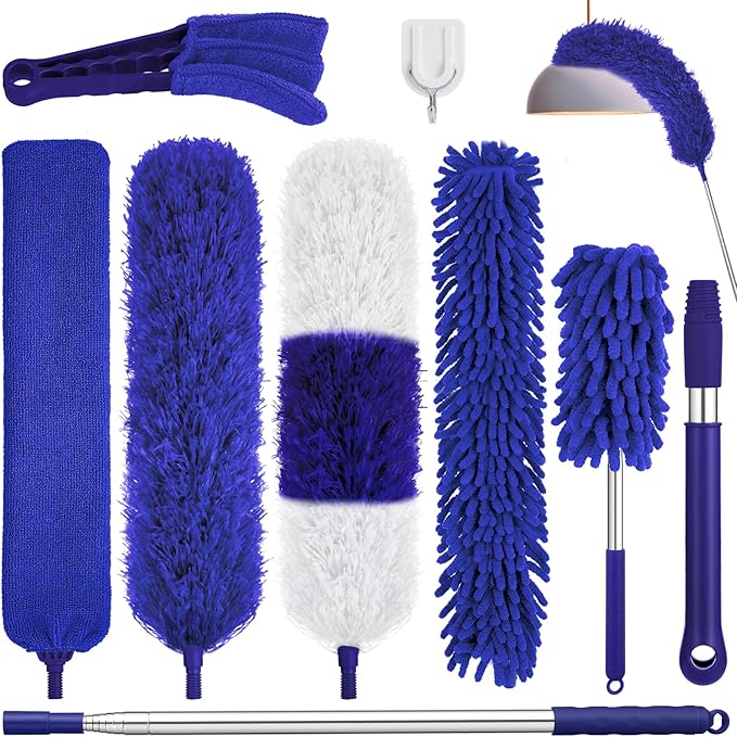 9PCS Dusters for Cleaning, Extendable Microfiber Duster by wlich