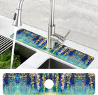 Abstract Watercolor Floral Kitchen Sink Splash Guard Mat Absorbent Fast Drying - Image 4