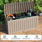 EasyUp 90 Gallon Outdoor Deck Box Waterproof, UV Resistant Resin Outdoor Storage Box for Delivery, Porch, Patio and Garden, Gray - Image 4