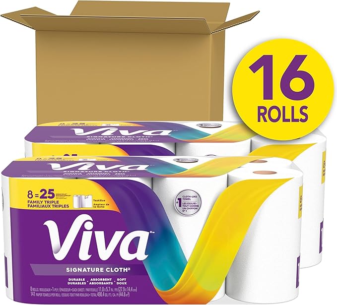 Viva Signature Cloth Paper Towels, Task Size, 16 Family Triple Rolls, 141 - Image 2