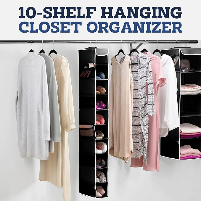 ZOBER Hanging Closet Organizer, 10-Shelf - Image 4
