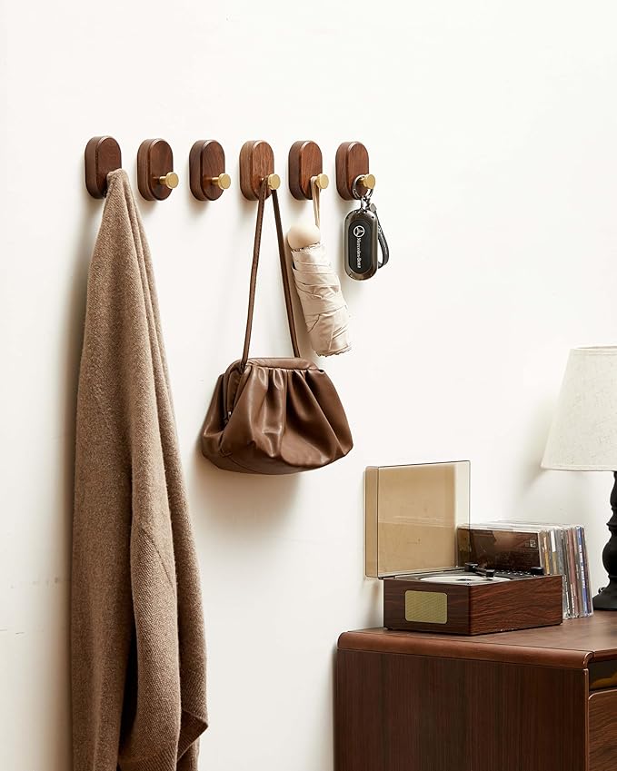 Wood Coat Hooks Wall Mount - Image 2