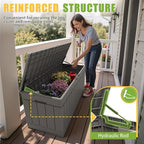 Greesum Outdoor Storage Box 82 Gallon Storage Bin with Lid for Patio Furniture, Garden Tools, Pool Supplies, Waterproof and UV Resistant, Lockable, Coffee - Image 5