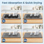 5pcs Stone Dish Drying Mats for Kitchen Counter, Quick Dry Water-Absorbent - Image 2