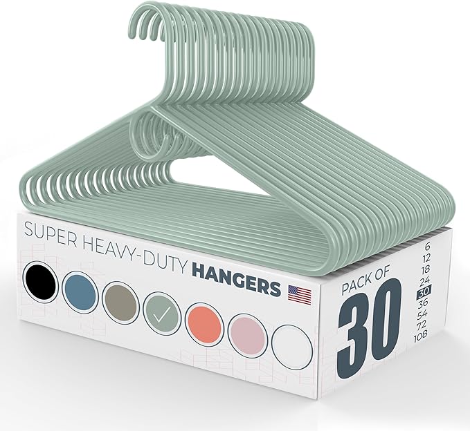 Neaties Super Heavy Duty Clothes Hangers 30 Pack – Made in The USA - 10lb by NeatiesHangers