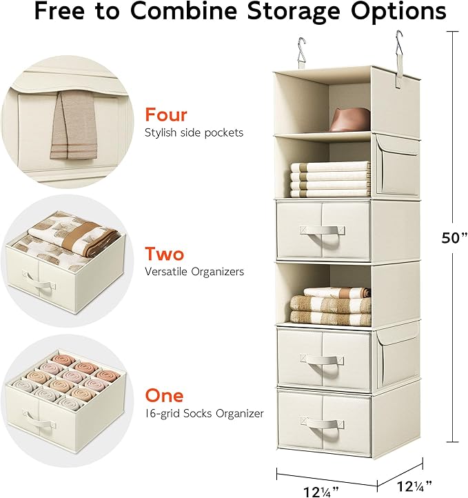 Vailando 6-Shelf Hanging Closet Organizer - Image 3