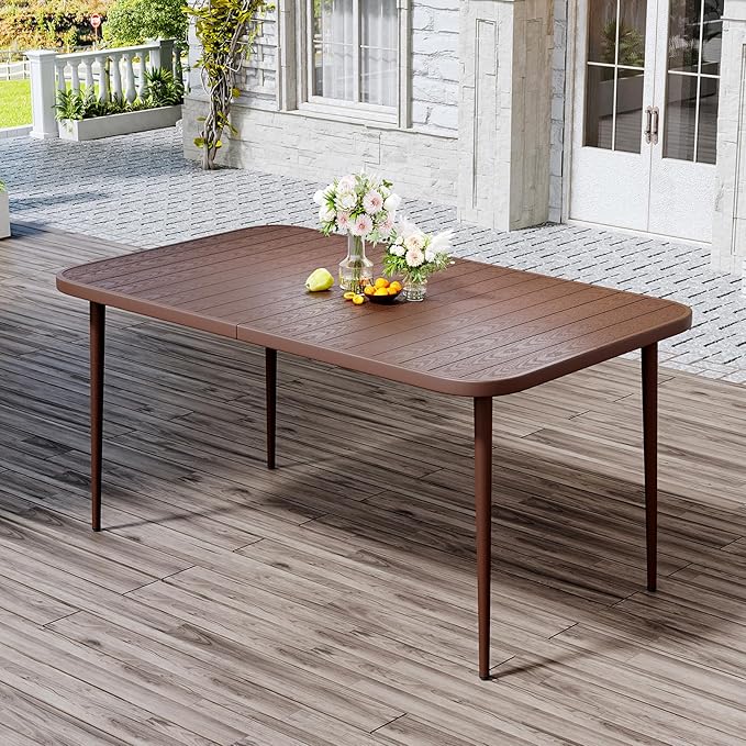 JEAREY Patio Dining Table, Outdoor Dining Table All-Weather for Garden, Backyard, Lawn, Coffee by JEAREYOutdoorsCollection