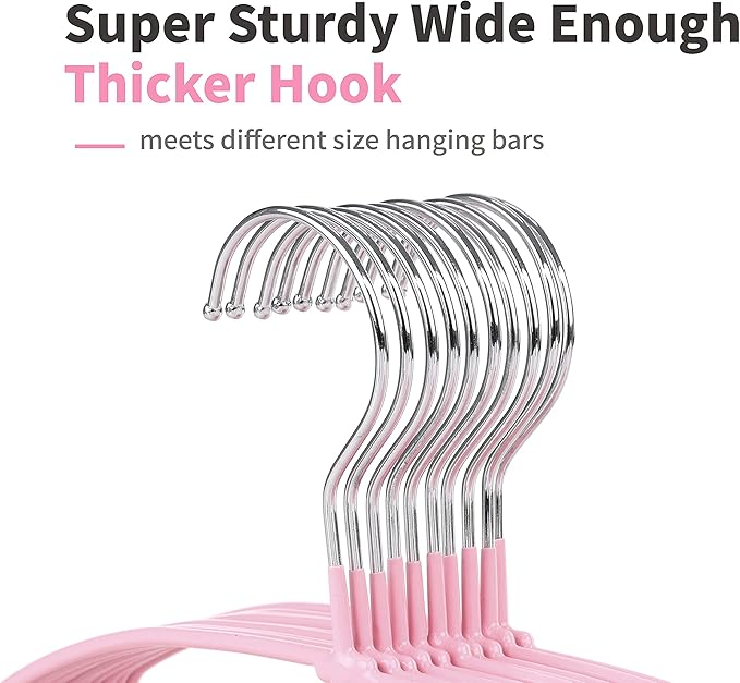 TOPIA HANGER Non Slip Hanger 20 Pack, Metal Clothes Hangers Space Saving - Image 2