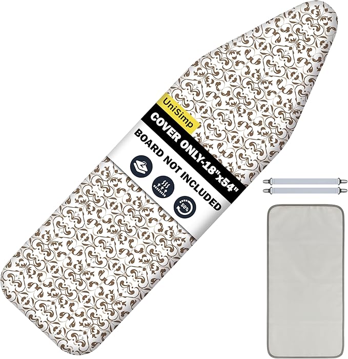 Ironing Board Cover and Pad 18"x54" Extra Thick Natural Cotton, Scorch and - Image 7