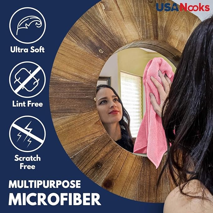 USANOOKS Microfiber Cleaning Cloth Light Pink - Image 4