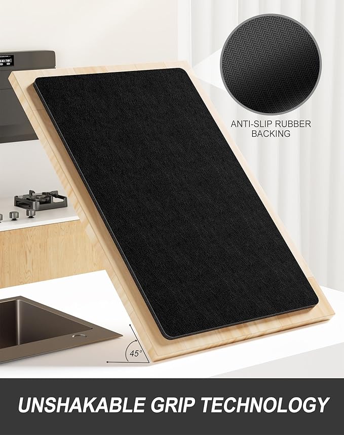 Rnivvi Dish Drying Mat for Kitchen Counter, 12 x 19" Super Absorbent Drainer - Image 5