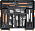 Silverware Organizer Expandable Kitchen Utensil Drawer Organizer Large BPA Free by Spaclear