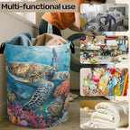 Sea Turtle Foldable Canvas Laundry Basket - Image 6