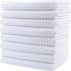 POLYTE Ultra Premium Microfiber Kitchen Dish Hand Towel Waffle Weave, 8 Pack by Polyte