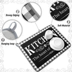 Sinmoe 18 x 24 Inch Buffalo Plaid Dish Drying Mat Drying Dish Pad Absorbent - Image 4