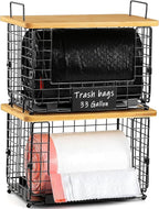 1 Pack Stackable Storage Trash Bag Baskets by AOZITA