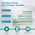 Fabdreams 100% Organic Cotton Bath Towel Set of 6 700 GSM Hotel Premium Plush - Image 3