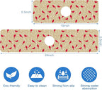 Christmas Cardinal Birds Kitchen Sink Splash Guard Mat Absorbent Fast Drying - Image 3
