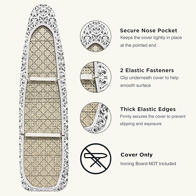 Ironing Board Cover and Pad 15"x54" Extra Thick Natural Cotton, Scorch and - Image 6