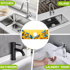 Kitchen Sink Splash Sunflowers and Blue Butterflies Guard Faucet Mat Super - Image 7