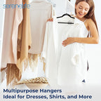 SereneLife Velvet Hangers 100 Pack Black – Slim Non-Slip Clothes Hangers - Image 7