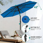 AreShark 9 FT Patio Umbrella for Outdoor, Outdoor Table Umbrella with Push Button Tilt and Crank, Outdoor Patio Umbrellas with 8 Sturdy Ribs for Market, Garden, Pool (Royal Blue) - Image 5