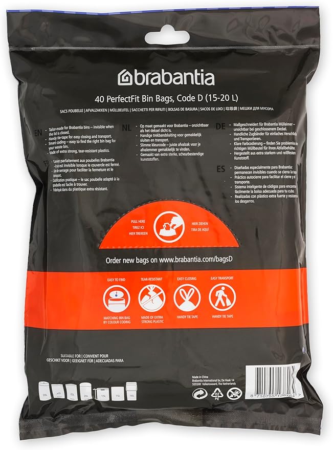 Brabantia PerfectFit Trash Bags Thick Plastic Trash Can Liners - Image 2