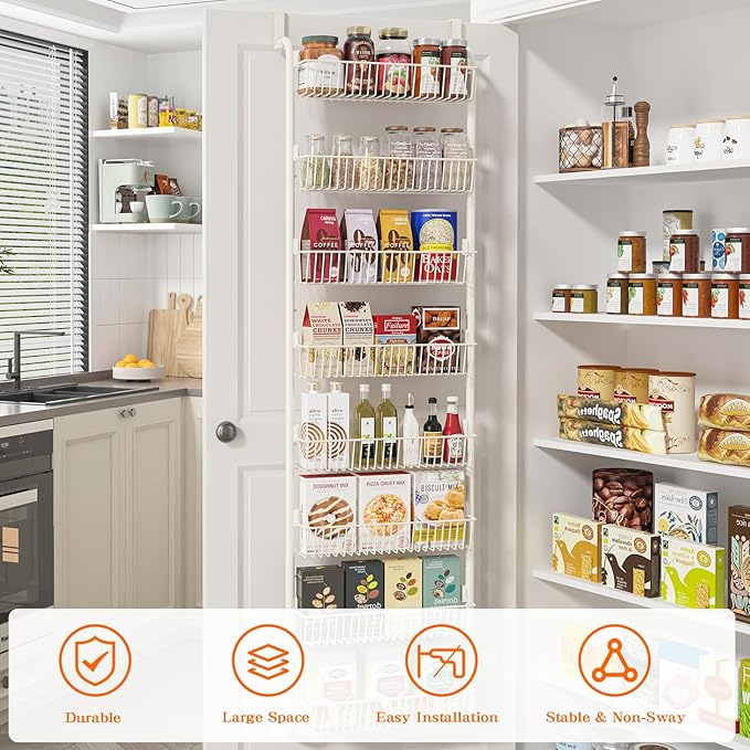 MIAOLI Over the Door Pantry Organizers and Storage, 8-Tier Spice Rack, Home & - Image 4