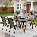 JEAREY Patio Dining Chairs Set of 4, Outdoor Stackable Dining Furniture Set, All Weather Dining Set for Lawn, Garden, Backyard, Poolside, Deep Gray - Image 6