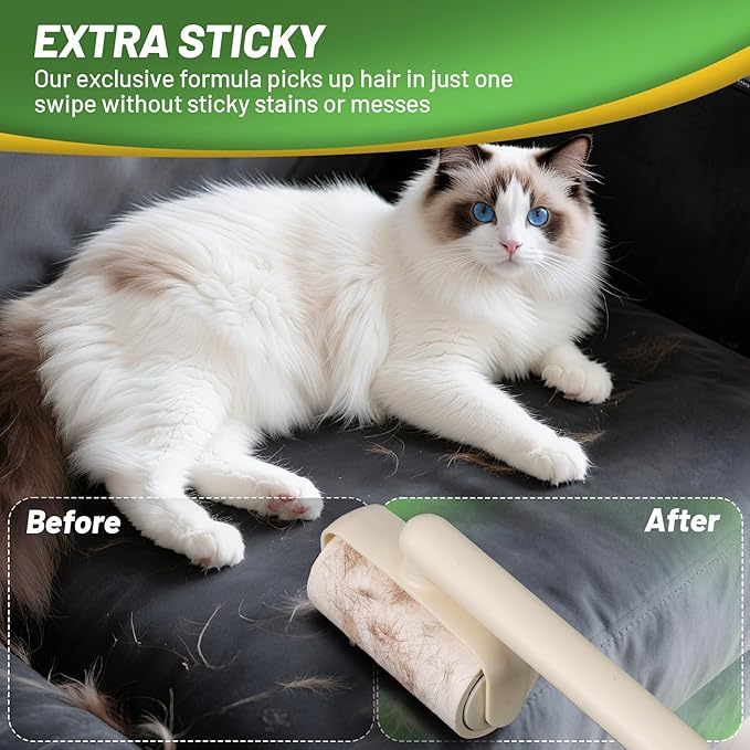 Lint Roller 2-in-1 Rotatable Handle Pet Hair Remover - Image 5