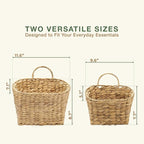 Set of 2 Wicker Hanging Basket for Organizing, Front Door, Flowers - Image 7