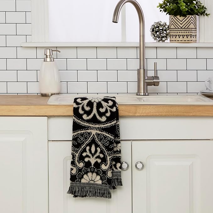 SKL Home Amherst Medallion 100% Cotton Premium 2-Piece Hand Towel Set, 600 GSM - Image 2