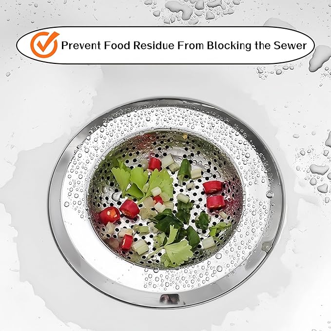 2PCS Kitchen Sink Drain Strainer, Stainless Steel Mesh Sink Strainer, Kitchen - Image 4