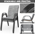 Patio Chairs Set of 8, Stackable Outdoor Dining Chairs for All Weather Textilene Fabric & Metal Frame, Outdoor Chairs Set for Backyard Deck Garden - Image 5